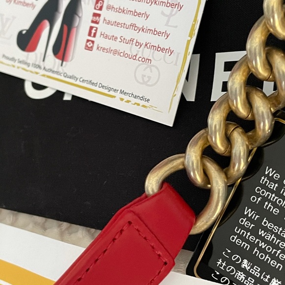 Chanel 15A LIKE NEW Red Lambskin Small Boy Bag GHW - Picture 13 of 14